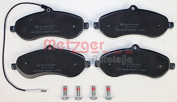 METZGER 1170228 Bremsbelagsatz, Scheibenbremse